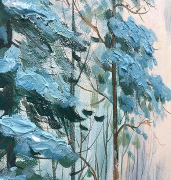 Textura de detalle de Blue Forest 2 Pinturas al óleo